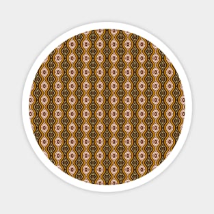 Brown and Orange Ovals and Curves Seamless Pattern 1970s Inspired Magnet